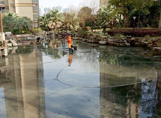 息烽景观池淤泥清理